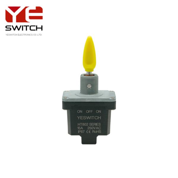 Yellow Booted Handle Metal Toggle Switch With Screw Terminal