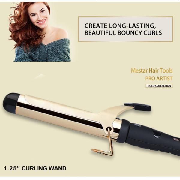 Professional LCD Hair Curling Wand 140F - 450F Temperature Control Titanium