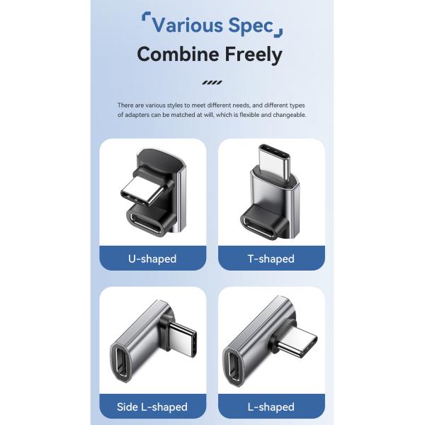 USB 4.0 C to C OTG Adapter 40Gbps 240W Fast Charging 8K 60Hz