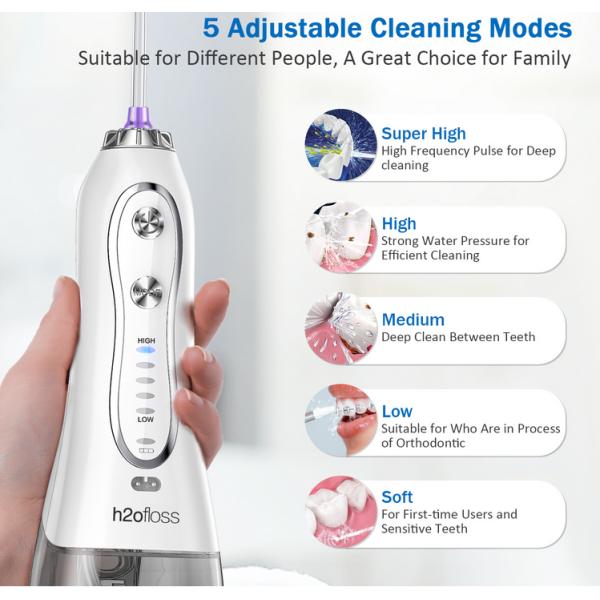 8 Nozzle Tips Electric Water Flosser Portable For Teeth Cleaning