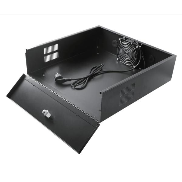 18"x18"x5" Metal DVR Lockbox with Cooling Fan for DVRs and NVRs MDVR Steel Box