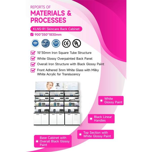 KLNS-R1 Versatile Display Spaces Skincare Display Cabinet with LED Strip Lights