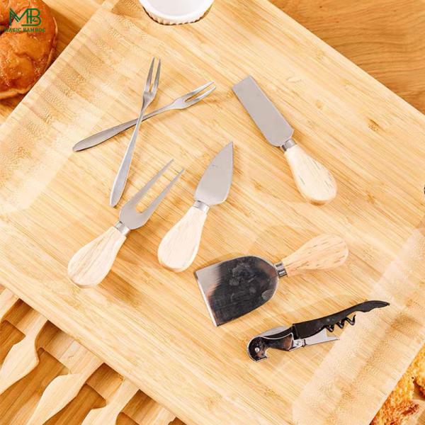 Bamboo Cheese Board With Slide Out knife Drawer