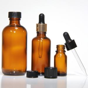China Custom Amber Eye Glass Dropper Bottles For Serum Cosmetic on sale