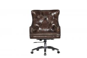 Buy cheap Deep Buttons Back Leather Office Desk Chair , Brown Leather Executive Desk Chair product
