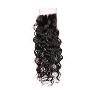 Buy cheap Malaysian Water Wave Swiss Lace Closure Free Parting Natural Color No Shedding product