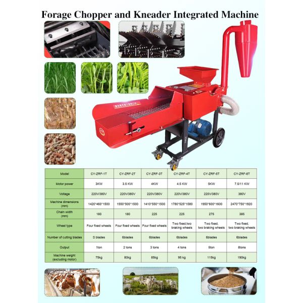 Electric Cattle Feed Processing Machine 1-9t/h Grass Cutting & Silk Kneading Machine