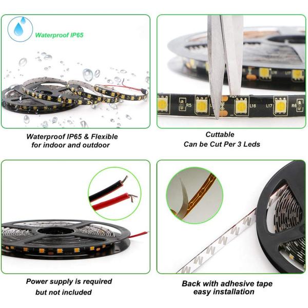 LED UV Black Light Strip Kit 12V LED Ribbon Light Strip 2835 IP65 Waterproof UV LED Strip