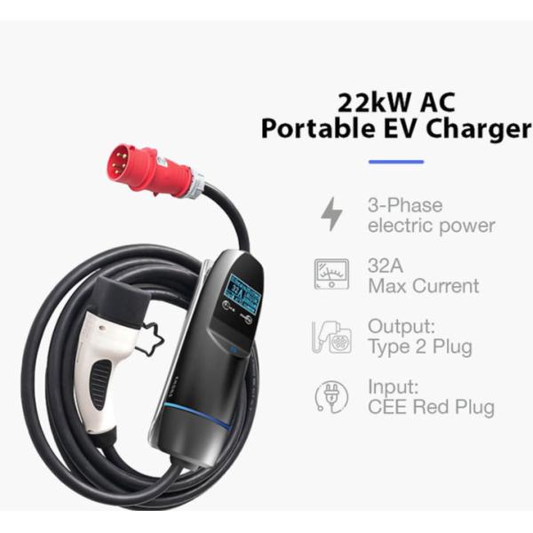 7kw Type 2 Charger 1-9 Hours Fast Charging Speed 110V-450V Output And Input Voltage