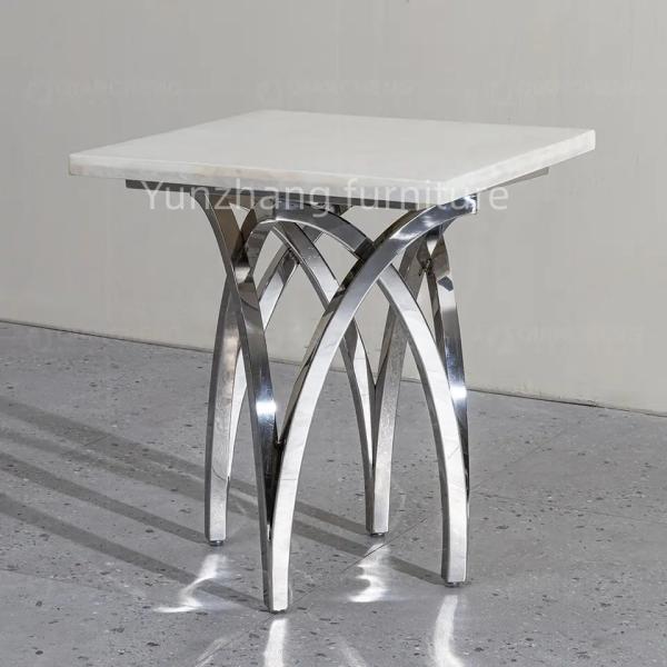 Hotel Furniture Sofa Side End Table Line Sense Silver Low Key Design