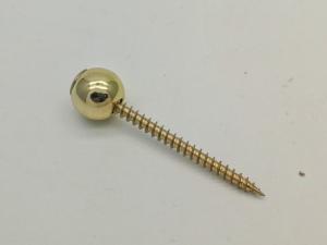 China Round Ball Coffin Accessories Zamak Materail Screw ZD05B In Gold Plating on sale