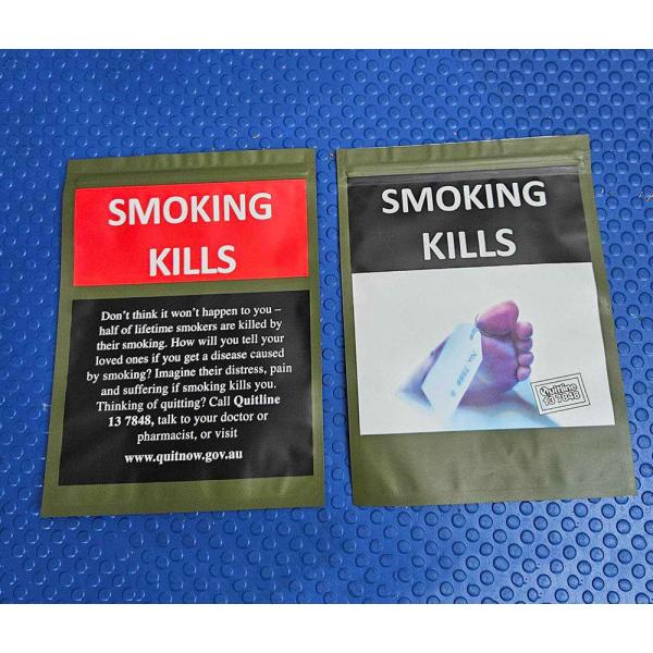 Moisture Proof Tobacco Packaging Pouch Custom Zipper Smoking Leaf Cigarette Bag
