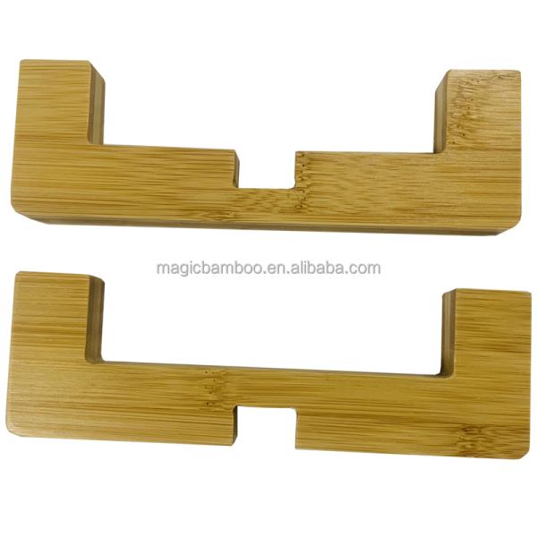 Single Multicolor Dog Bowl Holder Made of Natural Bamboo Add Bowl 7.5cm Height for Outdoor