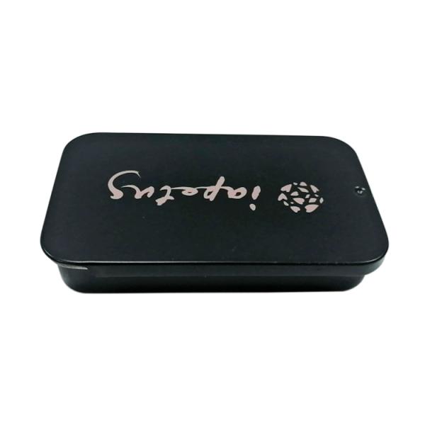 Mini Portable Rectangular Food Storage Tins Slide Top Tin Container For Candies Pills