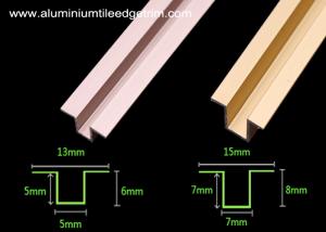 China Anodized Colored Aluminium Tile Edge Trim / Tile Divider Trim For The Wall on sale