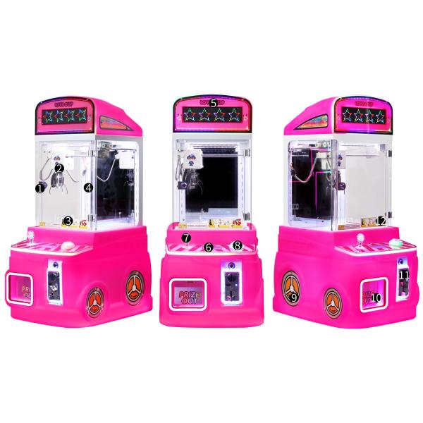 Pink Customized Mini Claws In Various Colors Coin-operated Plush Toy Arcade Game