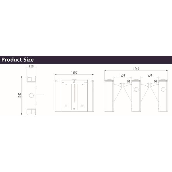 Infrared Sensor Flap Barrier Gate Access Control Turnstile Integarted RFID Card Reader