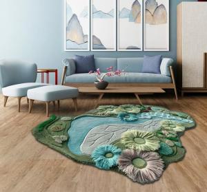 Buy cheap 2000*1300 Living Room Floor Carpets Pure Handmade Wool Blend Irregular Carpet product