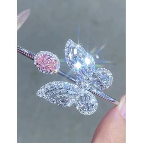 NGTC Certified Lab Grown Diamond Bracelets 1.97ct Oval Pink Diamond Bracelet