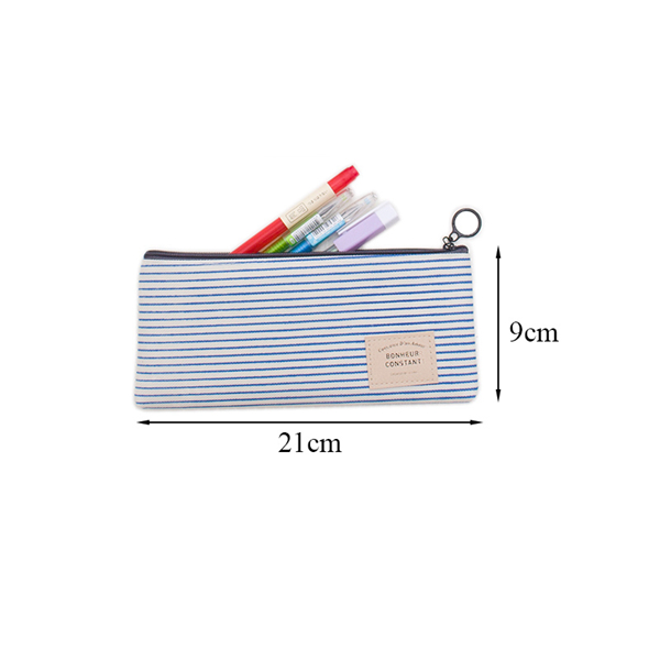 Custom Printed Logo Promotional Cotton Fabric Student Pencil Pouches With Zipper