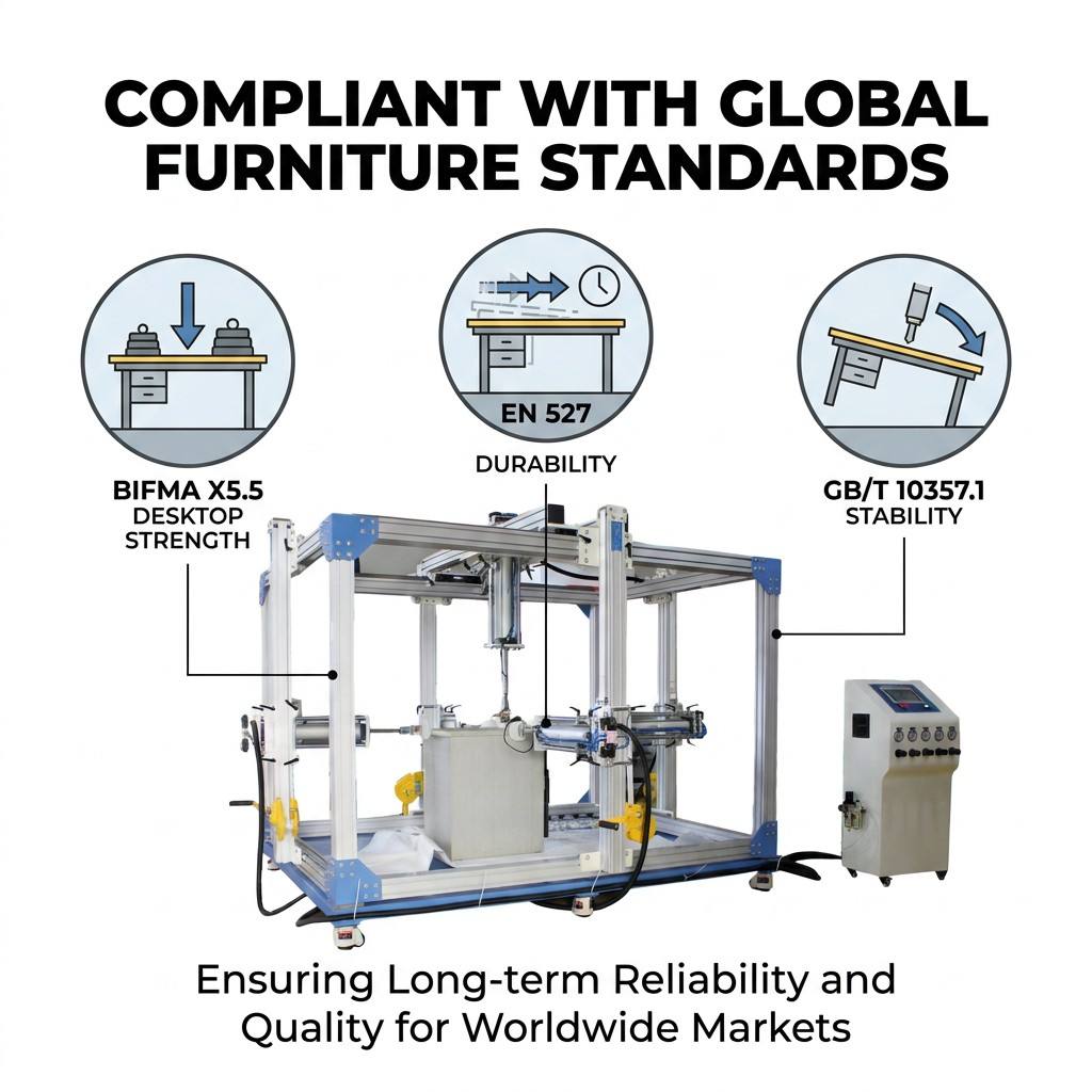 All-in-one Office Desk Integrated Fatigue Tester Horizontal Vertical Static Load and Impact Testing Machine