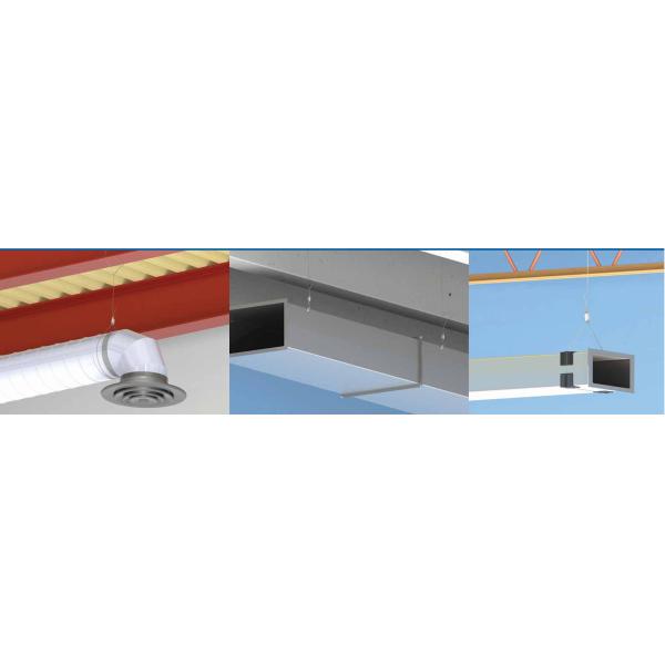 Looping Cable Gripper With A Snap Hook Hanging Wire Systems For Ventilation Duct Wire Rope Size 3.0*4500MM