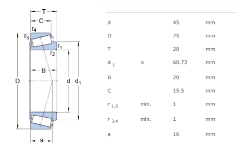 Bore Diameter 45mm Open Type Tapered Roller Bearing 32009 32009A 32009JR 32009X / Q