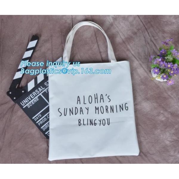 Fashion zipper shoulder bag heavy duty canvas tote bag shopping canvas bag with PP webbing strap bagease bagplastics pac