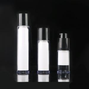 China Transparent Airless Cosmetic Bottles Luxury Pump Bottle With Black Pump on sale