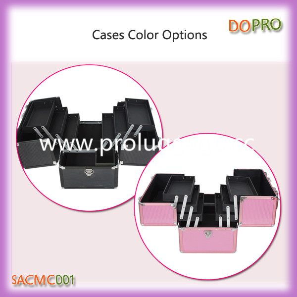 Large volume cosmetic train cases with brush holder box (SACMC001)