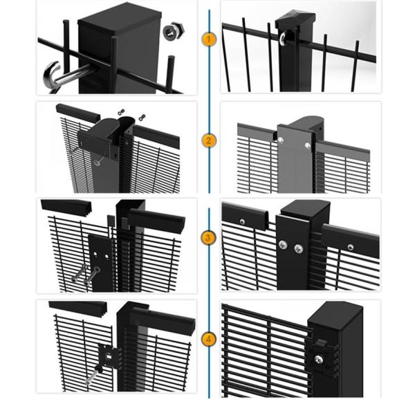 Sustainable 358 Anti Climb Fence , Galvanized Steel Wire Airport Security Fence
