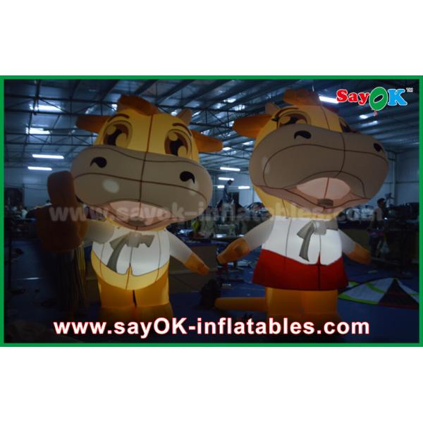 Inflatable Model Custom Animal Oxford Cloth Inflatable Cartoon Cattle Cow With LED Lighting