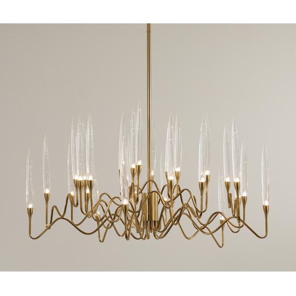 Luxury large gold chandelier Lighting Living Room Led Shop European Candle Chandelier(WH-CY-187)