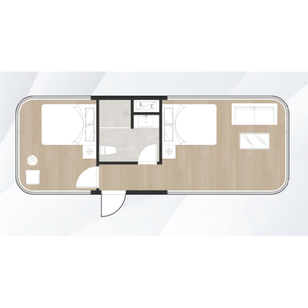 Model D07 Luxury 40㎡ Mobile Space Capsule House with Panoramic Glass View and Galvanized Steel Frame