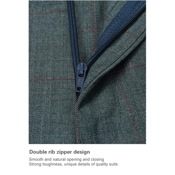 Dark Plaid Single Breasted Double Slit Two Button 8cm Peak Lapel 3 Pieces Set Business Men's Suit