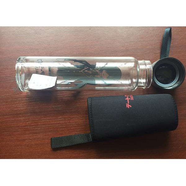Transparent Empty Unbreakable Glass Water Bottle 450ml With Round Cap