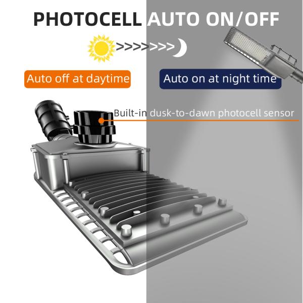 Waterproof IP65 LED Solar Street Lights Auto On Off Smart Photocell Sensor