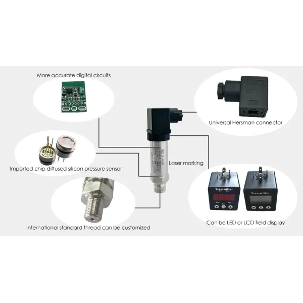 Hengtong LED Digital Display Pressure Transmitter Sensor For Process Control System