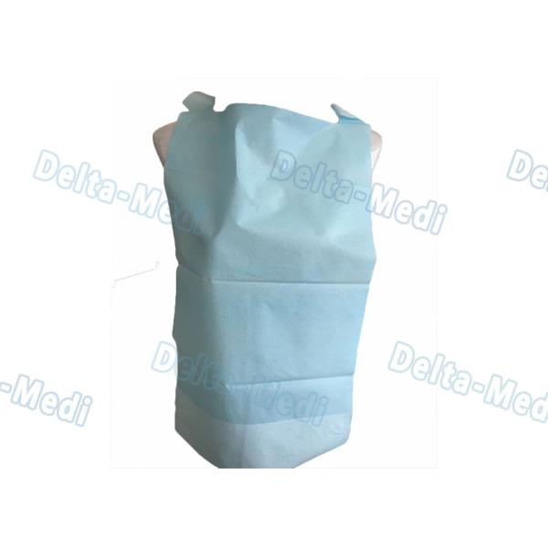 Light Blue Waterproof Disposable Patient Bibs , Adults Custom Disposable Bibs With Pocket
