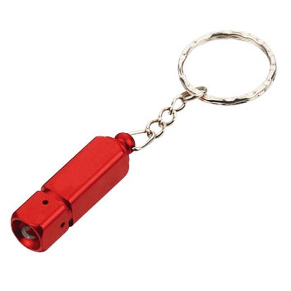 Quality Promotional LED mini Metal, Plastic red color torch and keychain torch with printed logo   for sale