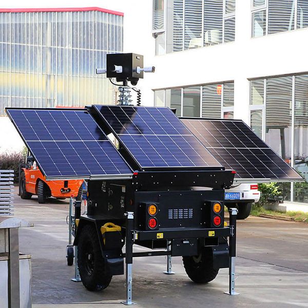 Mobile Solar Light Tower Emergency Response Telescopic Light Tower Hydraulic Mast 5-9m Solar LED Light Tower