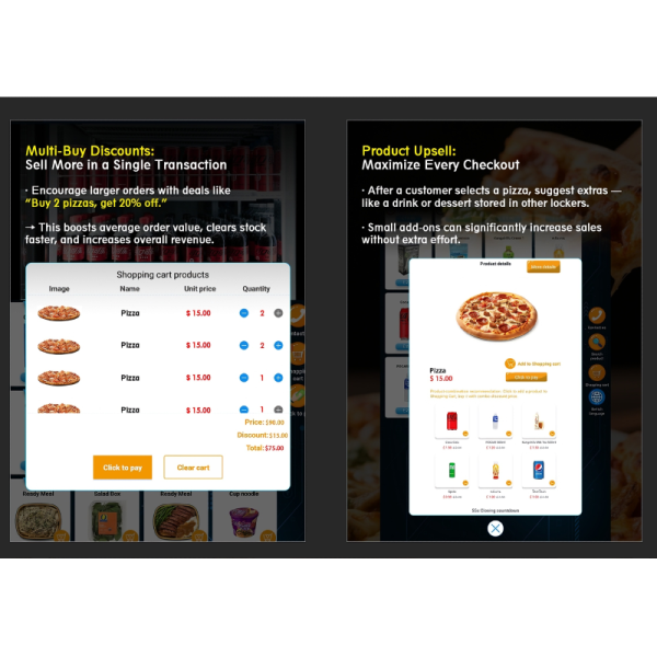 WEIMI Automatic Pizza Vending Machine With Microwave & -22C Refrigeration
