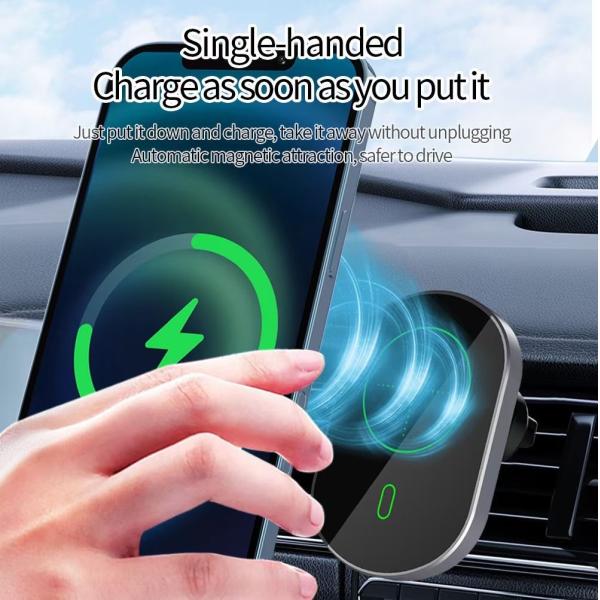Iphone 3 In 1 Magnetic Wireless Charger ABS 5W 7.5W 10W 15W Air Vent Holder