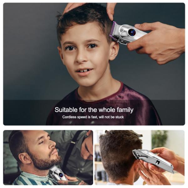 100% Waterproof Cordless Pro Home Barber Kit LED Display for Men