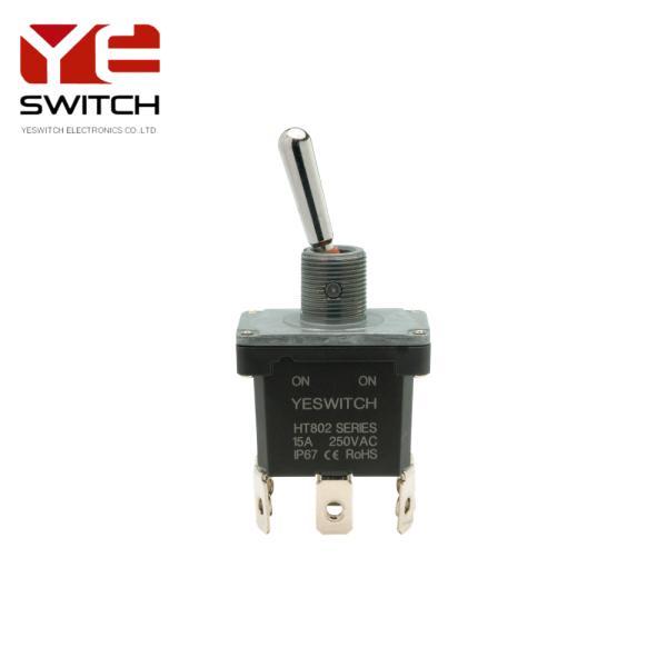 125VAC DPST Push Button Switch Metal Handle Heavy Equipment Push On Off Switch