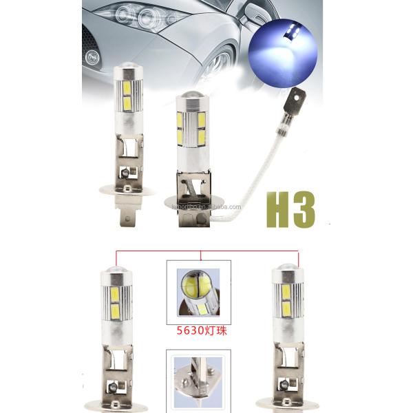 Automobile Fog Lights H1 5630 10SMD Smd Fog Driving H3 Led Fog Light Bulb 12V