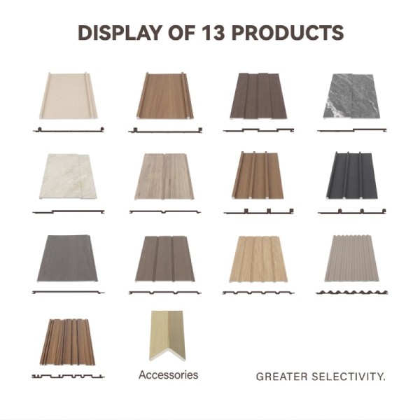 Villa Interior WPC Wall Panel Waterproof Decorative Composite Wood Wall Cladding Board