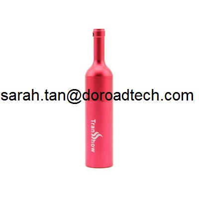 Original High Quality Real Capacity Red Wine Metal Bottle USB Flash Drives
