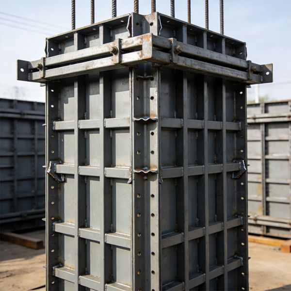Construction Concrete Column Steel Formwork Custom Adjustable Reusable