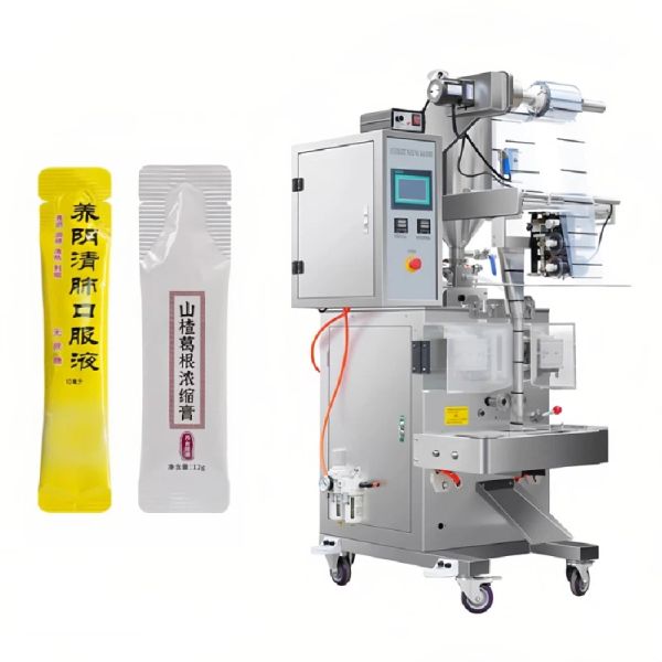 Semi Fluid Filling Packing Machine Custom Round Corner Back Sealing Machine For Syrup Honey